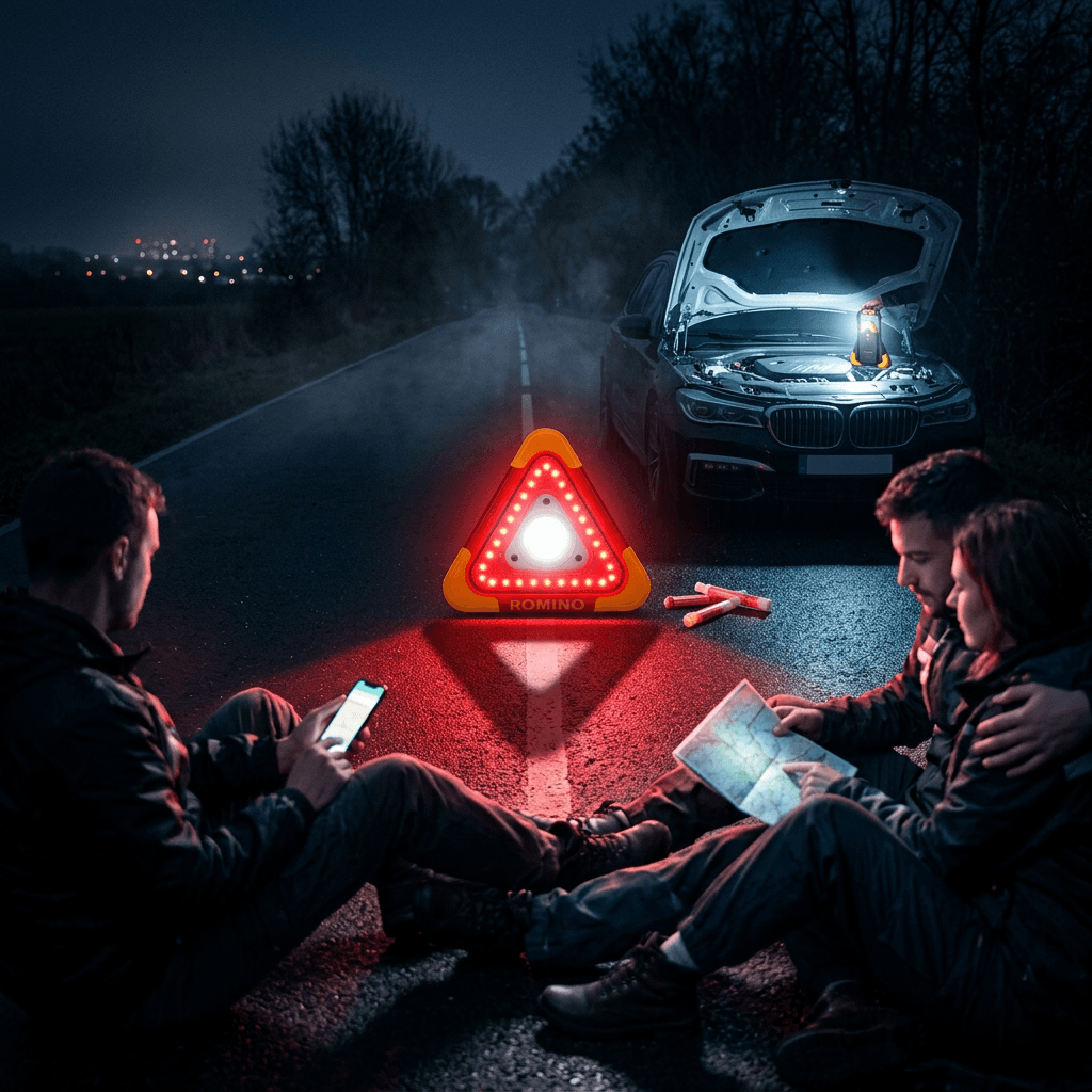 ROMINO LED Emergency Triangle Warning Light for Car & Bike