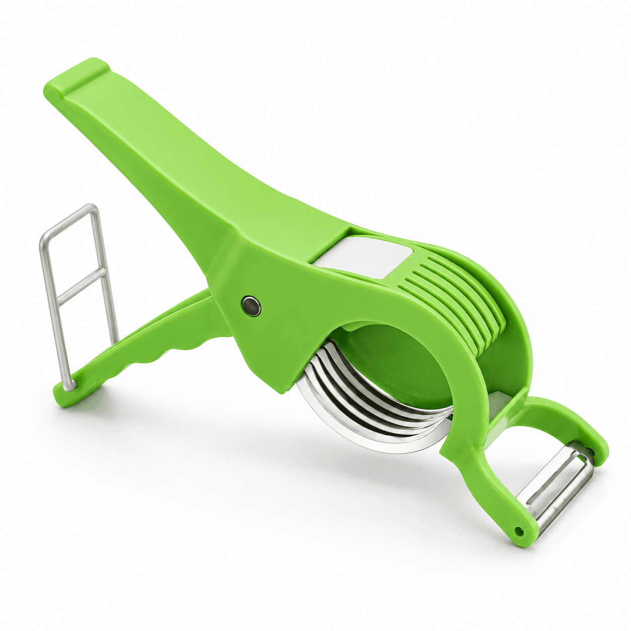 KitchenMate 2-in-1 Vegetable Cutter & Okra Slicer (Green)